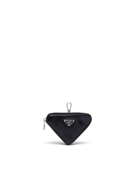 Prada Brushed leather triangle mini-pouch