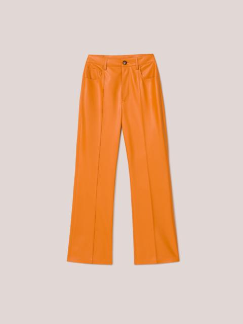 ZOEY - Vegan leather pleated pants - Orange