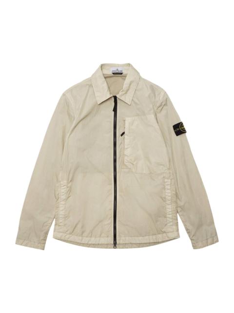 Stone Island Compass Patch Collared Zip Up Jacket 'Plaster'