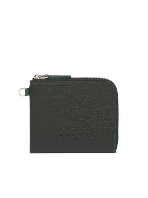 Marni pebbled saddle-stitches wallet