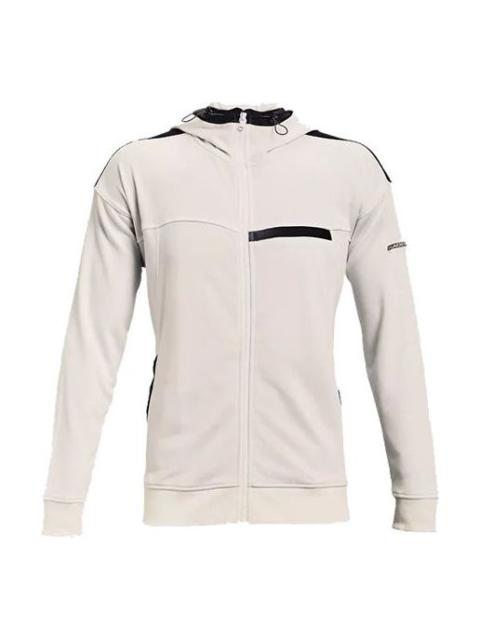 Under Armour Men's Under Armour Rival Terry AMP Casual Sports Zipper Hooded Jacket White 1361595-112