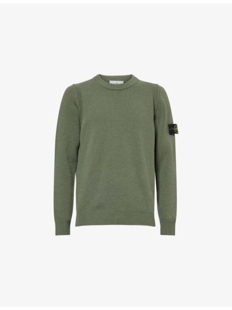 Logo-Patch Crewneck Wool-Blend Jumper