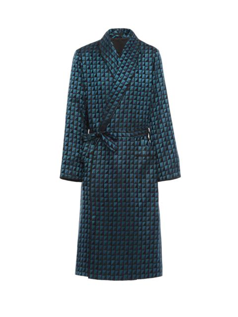 Prada Checkerboard print silk jacquard robe