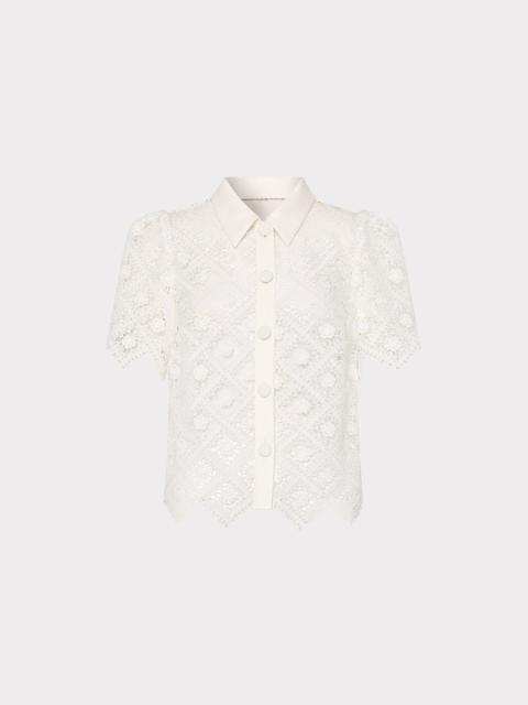 MILLY Addison Tile Lace Top