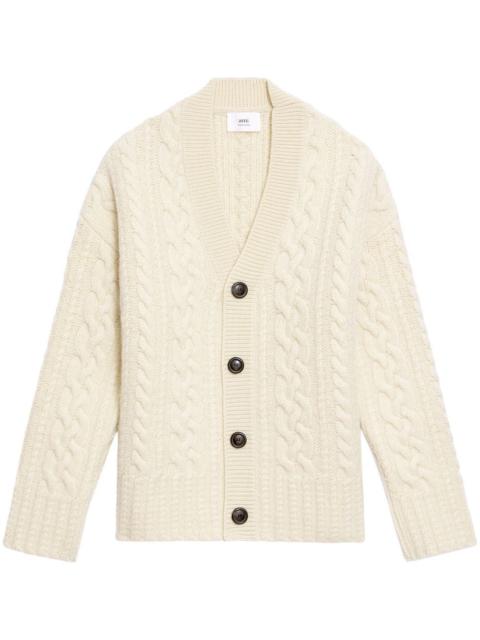 AMI Paris V-neck cable knit cardigan