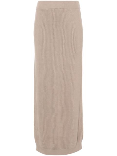 Brunello Cucinelli ribbed-knit midi skirt