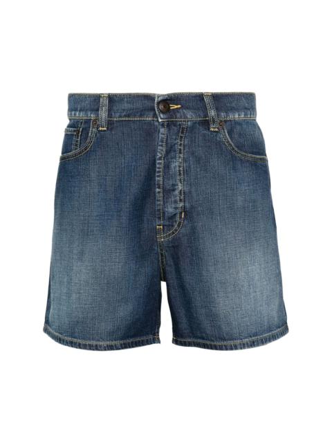 contrast-stitching denim shorts