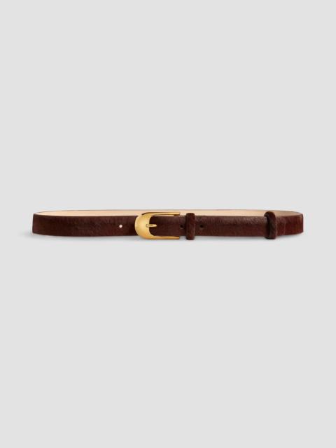 KHAITE Women's Dome Calf-Hair Belt - Red Mahogany