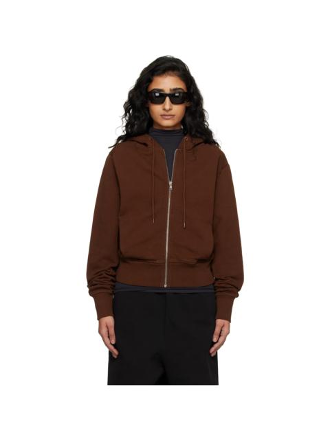 entire studios Brown Slim Zip Up Hoodie