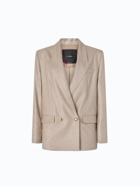PINKO DOUBLE-BREASTED JACKET IN METAL WOOL WITH JEWEL BUTTONS