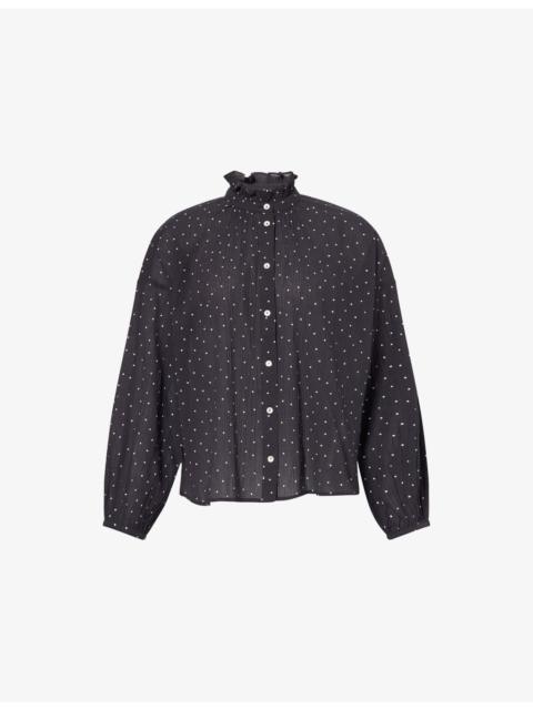SKALL Hannah Polka-Dot Cotton-Poplin Shirt