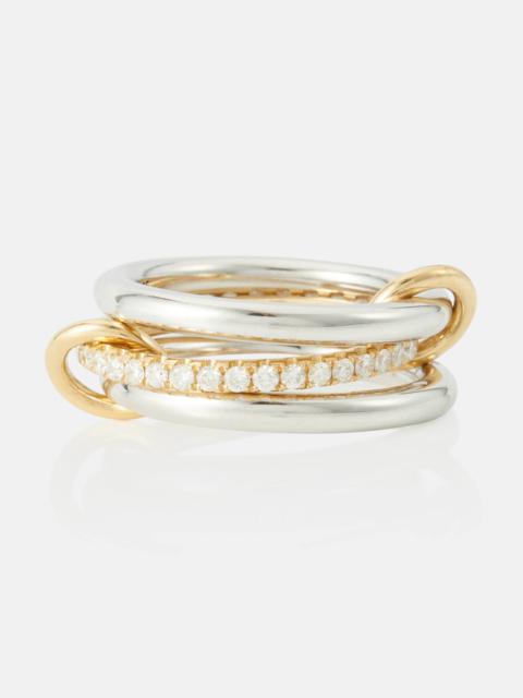 Spinelli Kilcollin Libra sterling silver and 18kt gold ring with diamonds