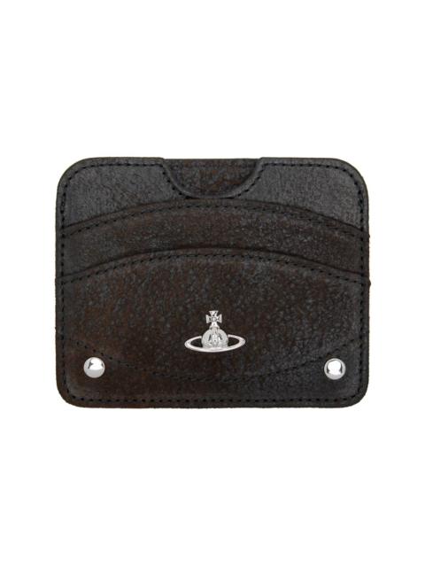 Vivienne Westwood Brown Half Moon Flat Card Holder