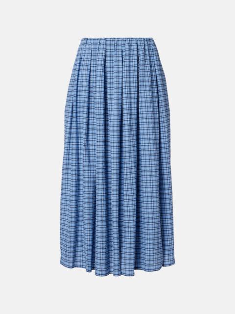 FAITHFULL Agora checked cotton midi skirt