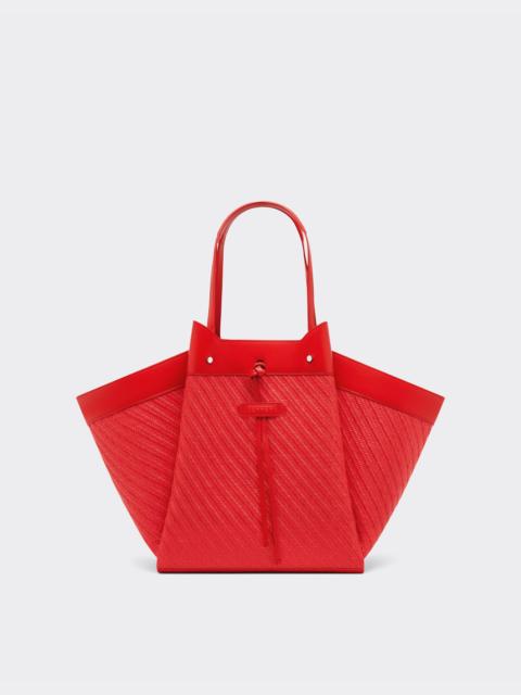 Ferrari Large Ferrari raffia and leather tote bag