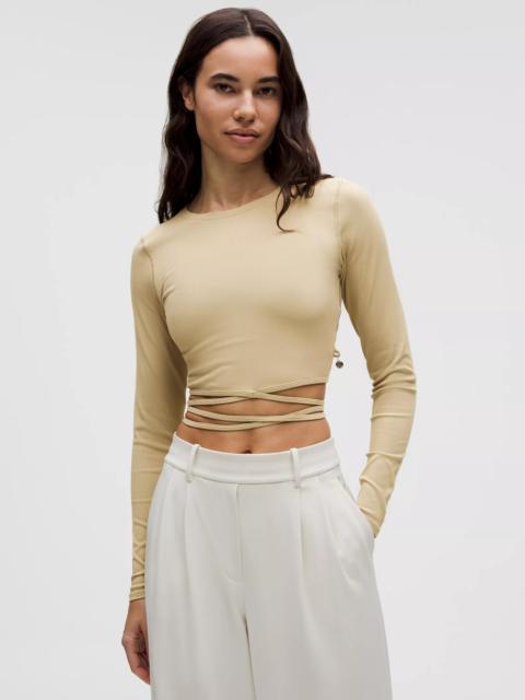 lululemon Logo Charm Ribbed Waist-Tie Long-Sleeve Shirt