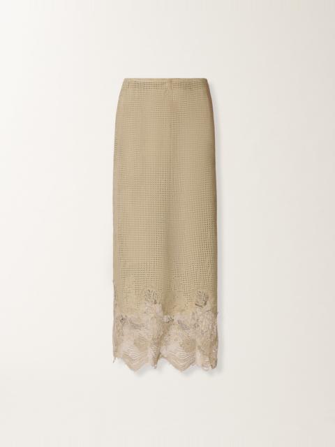 FABIANA FILIPPI Pencil skirt in perforated suede