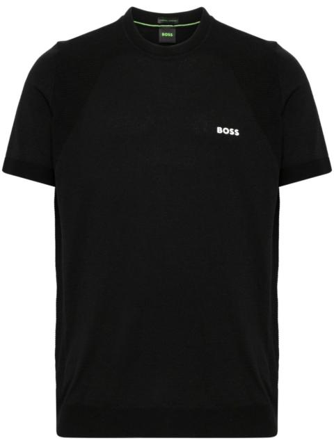 BOSS logo-print cotton-blend T-shirt