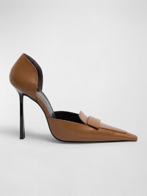 SAINT LAURENT Leather D'Orsay Loafer Pumps