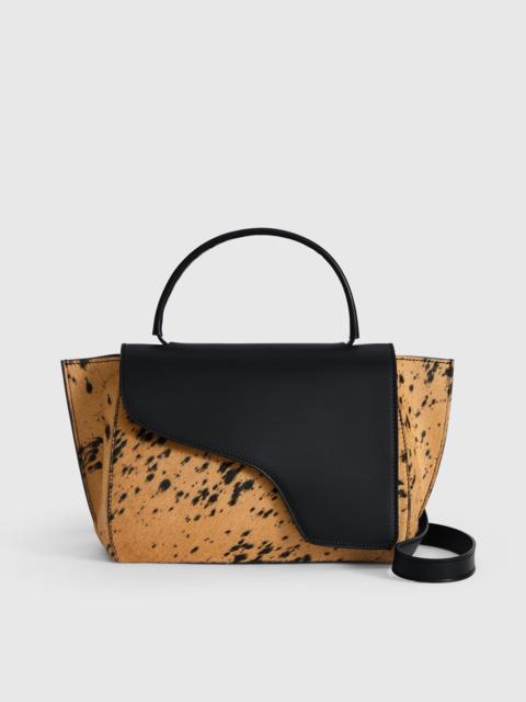 ATP ATELIER Arezzo Black/Cannella Printed Mini Cow/Leather Handbag