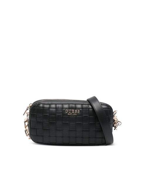 GUESS USA small Sandy woven crossbody bag