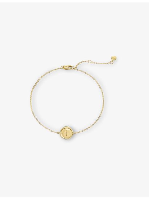 MONICA VINADER Mini Initial I Stamp 14ct Yellow-Gold Bracelet