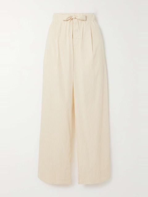 BIRKENSTOCK + TEKLA striped organic cotton-poplin straight-leg pants