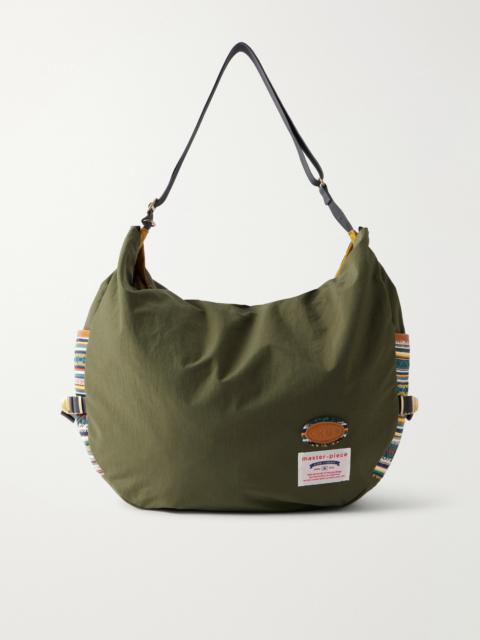 master-piece Chup Leather-Trimmed Cotton Shoulder Bag