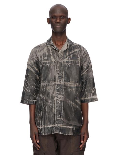 Rick Owens DRKSHDW Magnum Tommy Foil-Coated Denim Shirt Black