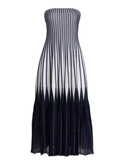 Soliel Strapless Knit Midi Dress navy