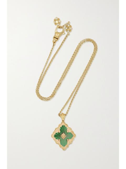 Buccellati Opera Tulle 18-karat gold and enamel necklace Green