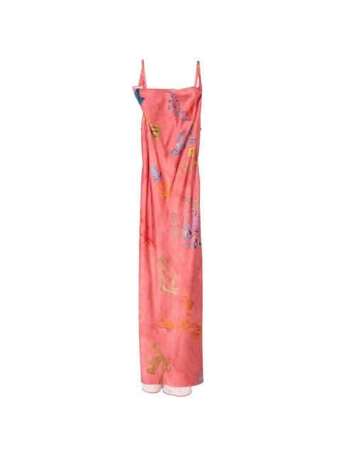 Alejandra Alonso Rojas cowl neck printed midi dress