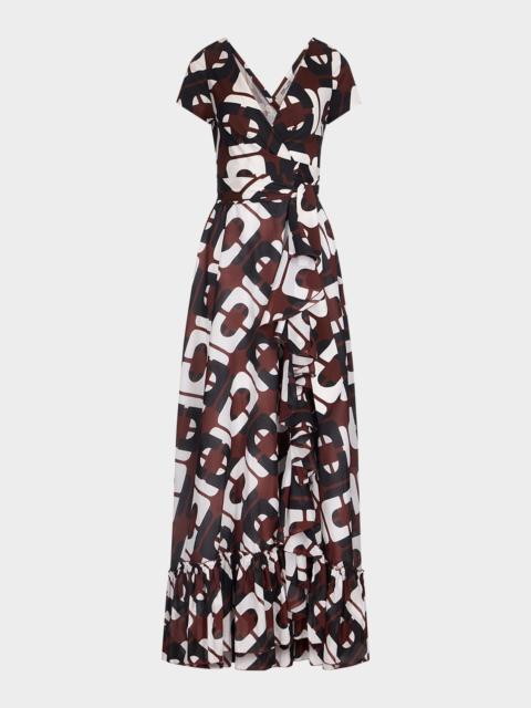 DIANE VON FURSTENBERG Vivianna Geometric-Print Maxi Wrap Dress