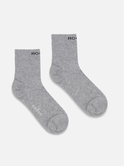 HOGAN Solid Color Socks Grey