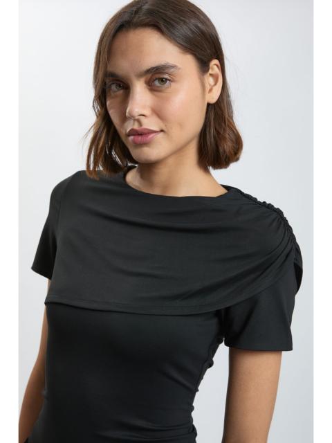 KAREN MILLEN Viscose Jersey Wrap Overlay Top