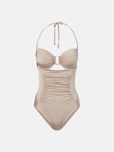 Max Mara Curva ruched halterneck swimsuit