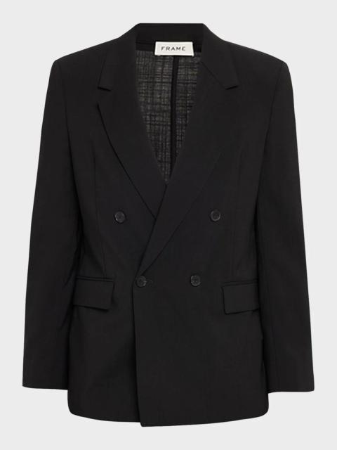 FRAME Men's Tropical Wool Double-Breasted Blazer