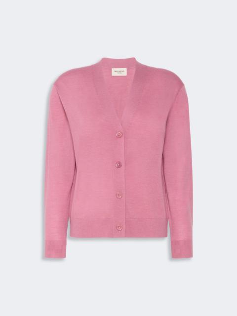 WEEKEND Max Mara TORRE Wool, silk and cashmere V-neck cardigan - RASPBERRY