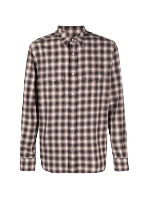 plaid-check pattern flannel shirt