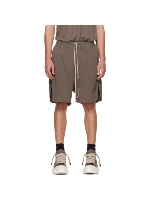 Rick Owens DRKSHDW Taupe Tower Long Boxers Butt Zip Shorts