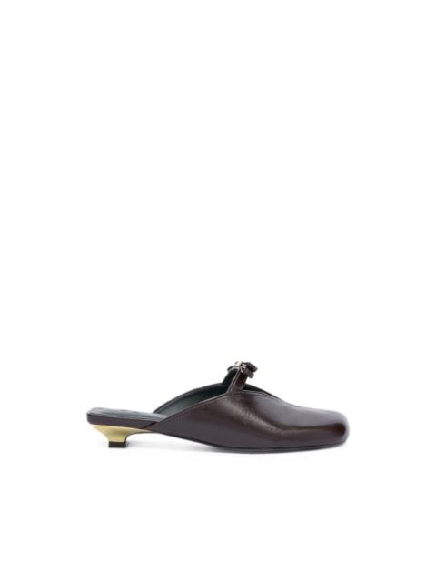 GANNI Sue kitten-heel mules in brown
