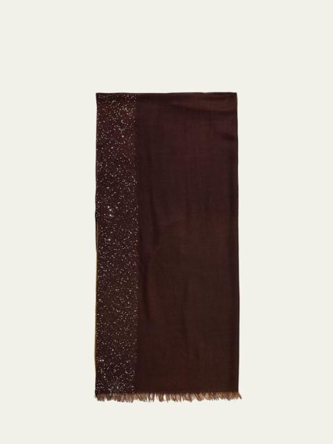 Faliero Sarti Dania Sequined Ombre Wool-Silk Scarf