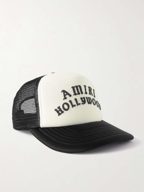AMIRI Hollywood Logo-Embroidered Cotton-Canvas and Mesh Trucker Cap