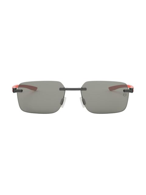 TAG Heuer Men's Essential 56MM Rectangular Sunglasses - Matte Black Smoke