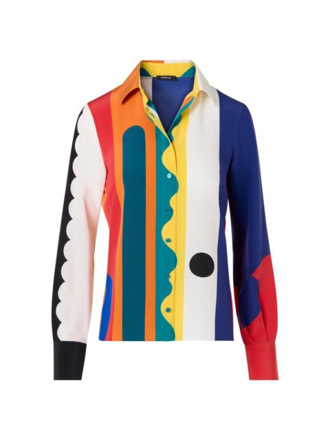 AKRIS Women's Abstract Silk Crepe Shirt