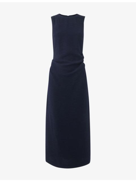WHISTLES Nora Textured Woven Midi Dress