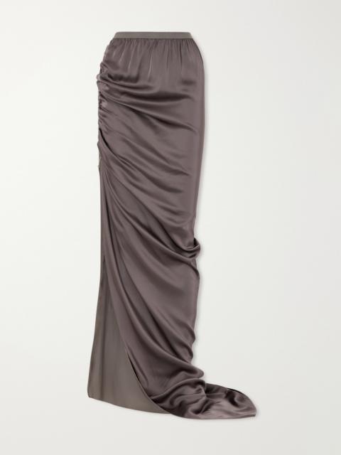 Rick Owens Edfu Gathered Satin Maxi Skirt