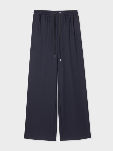 Paul Smith A Suit To Travel In - Navy Drawstring Wide Leg Pants