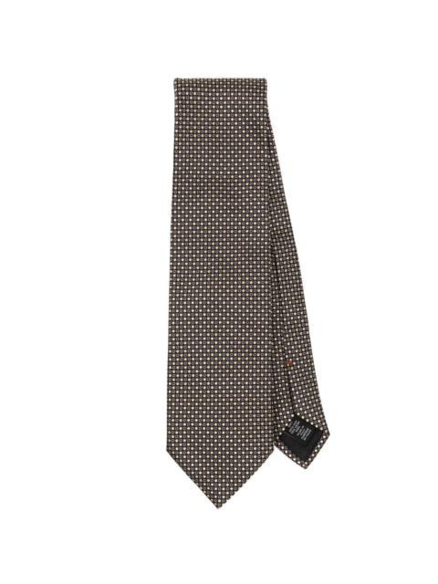 patterned-jacquard silk tie