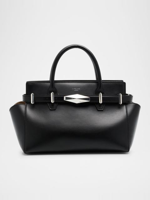 JIMMY CHOO Small Diamond Belted Leather Top-Handle Bag
